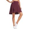 image:imageTHE GYM PEOPLE Womens High Waist Flowy Skort Asymmetric High Low Ruffle Hem Wrap Skirts Builtin ShortsDark Red
