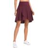 image:imageTHE GYM PEOPLE Womens High Waist Flowy Skort Asymmetric High Low Ruffle Hem Wrap Skirts Builtin ShortsDark Red