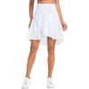 image:imageTHE GYM PEOPLE Womens High Waist Flowy Skort Asymmetric High Low Ruffle Hem Wrap Skirts Builtin ShortsWhite