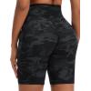 image:imageTHE GYM PEOPLE Womens High Waist Scrunch Booty Lifting Yoga Shorts No Front Seam Stretchy Ruched Gym Shorts 8 with PocketsBlackgrey Camo