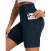 image:imageTHE GYM PEOPLE Womens High Waist Scrunch Booty Lifting Yoga Shorts No Front Seam Stretchy Ruched Gym Shorts 8 with PocketsBlue