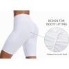 image:imageTHE GYM PEOPLE Womens High Waist Scrunch Booty Lifting Yoga Shorts No Front Seam Stretchy Ruched Gym Shorts 8 with PocketsWhite