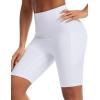 image:imageTHE GYM PEOPLE Womens High Waist Scrunch Booty Lifting Yoga Shorts No Front Seam Stretchy Ruched Gym Shorts 8 with PocketsWhite