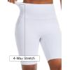image:imageTHE GYM PEOPLE Womens High Waist Scrunch Booty Lifting Yoga Shorts No Front Seam Stretchy Ruched Gym Shorts 8 with PocketsWhite