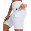 image:imageTHE GYM PEOPLE Womens High Waist Scrunch Booty Lifting Yoga Shorts No Front Seam Stretchy Ruched Gym Shorts 8 with PocketsWhite