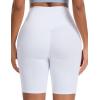 image:imageTHE GYM PEOPLE Womens High Waist Scrunch Booty Lifting Yoga Shorts No Front Seam Stretchy Ruched Gym Shorts 8 with PocketsWhite