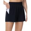 image:imageTHE GYM PEOPLE Womens High Waist Sweat Shorts Ultra Soft Stretchy Lounge Running Athletic Shorts with Zipper PocketsBlack