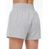 image:imageTHE GYM PEOPLE Womens High Waist Sweat Shorts Ultra Soft Stretchy Lounge Running Athletic Shorts with Zipper PocketsLight Heather Grey