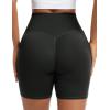 image:imageTHE GYM PEOPLE Womens High Waisted Ruched Yoga Shorts Scrunched Booty Lifting Contour Workout Shorts 5 with PocketsBlack