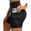image:imageTHE GYM PEOPLE Womens High Waisted Ruched Yoga Shorts Scrunched Booty Lifting Contour Workout Shorts 5 with PocketsBlackgrey Camo