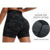 image:imageTHE GYM PEOPLE Womens High Waisted Ruched Yoga Shorts Scrunched Booty Lifting Contour Workout Shorts 5 with PocketsBlackgrey Camo