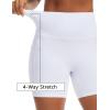 image:imageTHE GYM PEOPLE Womens High Waisted Ruched Yoga Shorts Scrunched Booty Lifting Contour Workout Shorts 5 with PocketsWhite