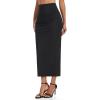 image:imageTHE GYM PEOPLE Womens Long Pencil Skirt High Waist Stretchy Business Work Bodycon Maxi Skirts with Back SlitBlack