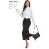image:imageTHE GYM PEOPLE Womens Long Pencil Skirt High Waist Stretchy Business Work Bodycon Maxi Skirts with Back SlitBlack