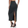 image:imageTHE GYM PEOPLE Womens Long Pencil Skirt High Waist Stretchy Business Work Bodycon Maxi Skirts with Back SlitCharcoal Grey