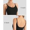 image:imageTHE GYM PEOPLE Womens Longline V Neck Sports Bra with Removable Pads Adjustable Spaghetti Strap Yoga Workout Cami Tank TopsBlack