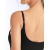 image:imageTHE GYM PEOPLE Womens Longline V Neck Sports Bra with Removable Pads Adjustable Spaghetti Strap Yoga Workout Cami Tank TopsBlack
