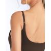 image:imageTHE GYM PEOPLE Womens Longline V Neck Sports Bra with Removable Pads Adjustable Spaghetti Strap Yoga Workout Cami Tank TopsBrown