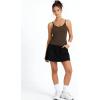 image:imageTHE GYM PEOPLE Womens Longline V Neck Sports Bra with Removable Pads Adjustable Spaghetti Strap Yoga Workout Cami Tank TopsBrown