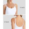 image:imageTHE GYM PEOPLE Womens Longline V Neck Sports Bra with Removable Pads Adjustable Spaghetti Strap Yoga Workout Cami Tank TopsWhite