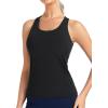 image:imageTHE GYM PEOPLE Womens Longline Yoga Sports Bra Racerback Slim Fit Sleeveless Padded Workout Tank Tops Built in BraBlack