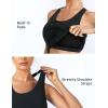 image:imageTHE GYM PEOPLE Womens Longline Yoga Sports Bra Racerback Slim Fit Sleeveless Padded Workout Tank Tops Built in BraBlack