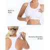 image:imageTHE GYM PEOPLE Womens Longline Yoga Sports Bra Racerback Slim Fit Sleeveless Padded Workout Tank Tops Built in BraWhite