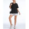 image:imageTHE GYM PEOPLE Womens Loose Fit Short Sleeve Workout TShirts with Side Slit Crewneck Summer Lightweight Casual Top TeesBlack
