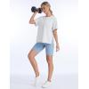 image:imageTHE GYM PEOPLE Womens Loose Fit Short Sleeve Workout TShirts with Side Slit Crewneck Summer Lightweight Casual Top TeesHeather White