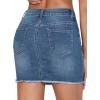 image:imageTHE GYM PEOPLE Womens Ripped Denim Mini Skirts Stretchy Frayed Raw Hem Casual Trendy Jean Skirt with PocketsDenim Blue