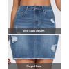 image:imageTHE GYM PEOPLE Womens Ripped Denim Mini Skirts Stretchy Frayed Raw Hem Casual Trendy Jean Skirt with PocketsDenim Blue