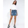 image:imageTHE GYM PEOPLE Womens Ripped Denim Mini Skirts Stretchy Frayed Raw Hem Casual Trendy Jean Skirt with PocketsDenim Blue
