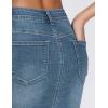 image:imageTHE GYM PEOPLE Womens Ripped Denim Mini Skirts Stretchy Frayed Raw Hem Casual Trendy Jean Skirt with PocketsGrey Blue