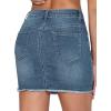image:imageTHE GYM PEOPLE Womens Ripped Denim Mini Skirts Stretchy Frayed Raw Hem Casual Trendy Jean Skirt with PocketsGrey Blue