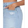 image:imageTHE GYM PEOPLE Womens Ripped Denim Mini Skirts Stretchy Frayed Raw Hem Casual Trendy Jean Skirt with PocketsLight Blue