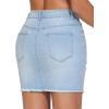 image:imageTHE GYM PEOPLE Womens Ripped Denim Mini Skirts Stretchy Frayed Raw Hem Casual Trendy Jean Skirt with PocketsLight Blue