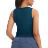 image:imageTHE GYM PEOPLE Womens Ruched Tank Tops Slim Fit Breathable Soft Basic Running Yoga Sleeveless Workout ShirtsDark Blue Green