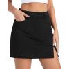 image:imageTHE GYM PEOPLE Womens Stretchy Jean Skorts Slim Fit Side Split Casual Denim Skirts with PocketsBlack