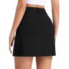 image:imageTHE GYM PEOPLE Womens Stretchy Jean Skorts Slim Fit Side Split Casual Denim Skirts with PocketsBlack