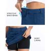 image:imageTHE GYM PEOPLE Womens Stretchy Jean Skorts Slim Fit Side Split Casual Denim Skirts with PocketsDark Blue