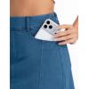 image:imageTHE GYM PEOPLE Womens Stretchy Jean Skorts Slim Fit Side Split Casual Denim Skirts with PocketsDenim Blue