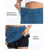 image:imageTHE GYM PEOPLE Womens Stretchy Jean Skorts Slim Fit Side Split Casual Denim Skirts with PocketsDenim Blue