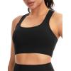 image:imageTHE GYM PEOPLE Womens V Cross Back Sports Bras Padded Stretchy Square Neck Running Workout Yoga Crop TopsBlack