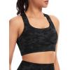 image:imageTHE GYM PEOPLE Womens V Cross Back Sports Bras Padded Stretchy Square Neck Running Workout Yoga Crop TopsBlack Camo