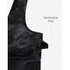image:imageTHE GYM PEOPLE Womens V Cross Back Sports Bras Padded Stretchy Square Neck Running Workout Yoga Crop TopsBlack Camo