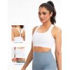 image:imageTHE GYM PEOPLE Womens V Cross Back Sports Bras Padded Stretchy Square Neck Running Workout Yoga Crop TopsWhite