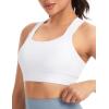 image:imageTHE GYM PEOPLE Womens V Cross Back Sports Bras Padded Stretchy Square Neck Running Workout Yoga Crop TopsWhite