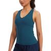 image:imageTHE GYM PEOPLE Womens V Neck Workout Tank Tops Racerback Slim Fit Sleeveless Yoga Running Athletic ShirtsDark Blue Green