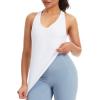 image:imageTHE GYM PEOPLE Womens V Neck Workout Tank Tops Racerback Slim Fit Sleeveless Yoga Running Athletic ShirtsWhite