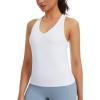 image:imageTHE GYM PEOPLE Womens V Neck Workout Tank Tops Racerback Slim Fit Sleeveless Yoga Running Athletic ShirtsWhite